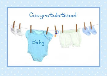 4310 Congratulations Baby Boy Clothes - Cards by Sandra 