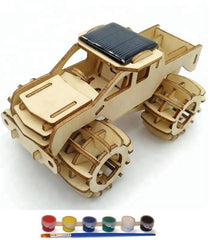 Wood Craft 3D Puzzle - Solar-Powered Monster Truck, Original Hobby