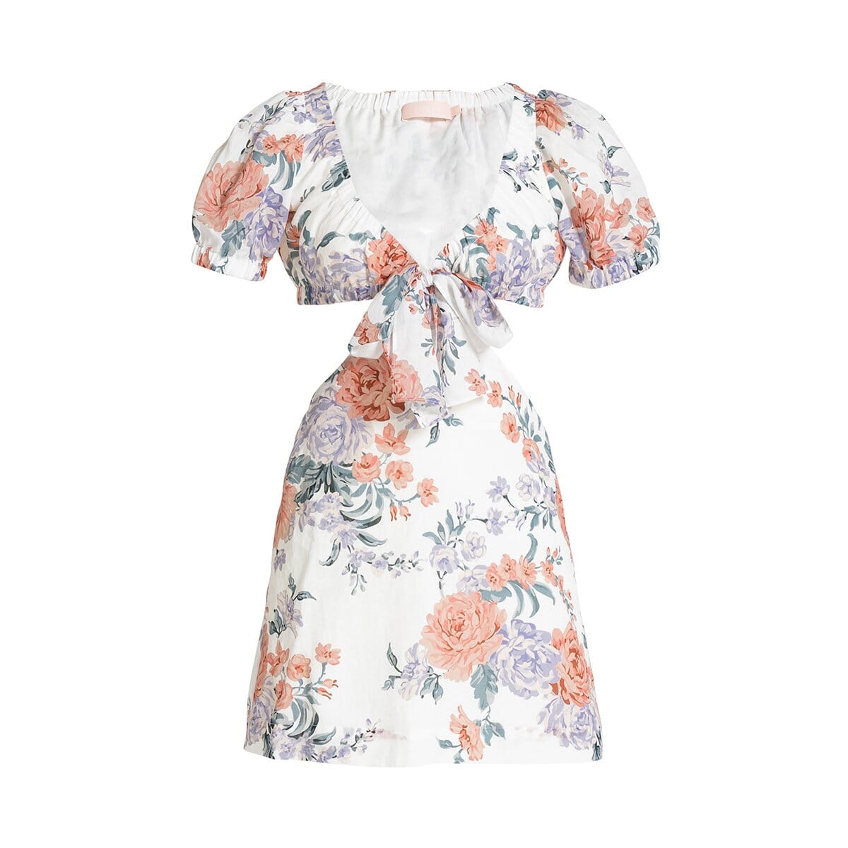 AMI TIE FRONT MINI DRESS - Jewel Floral – SOFIA The Label