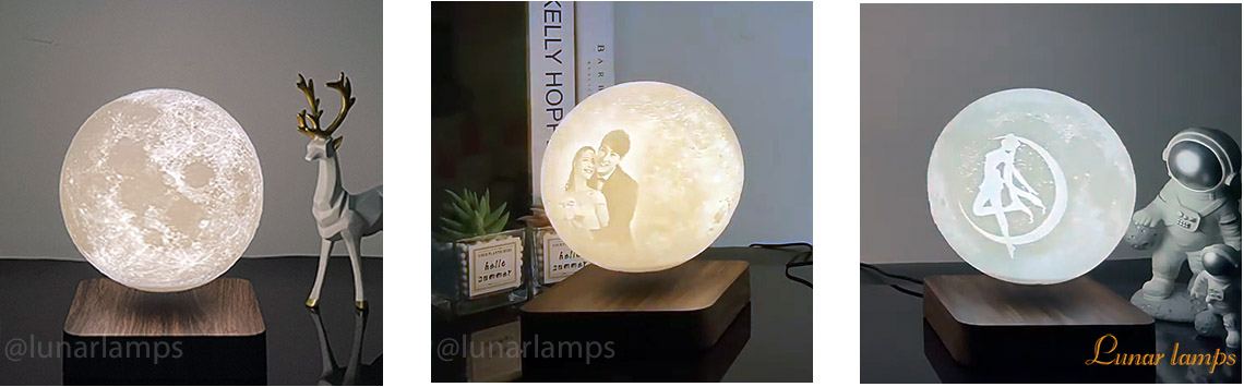 Levitating Moon Lamp with picture