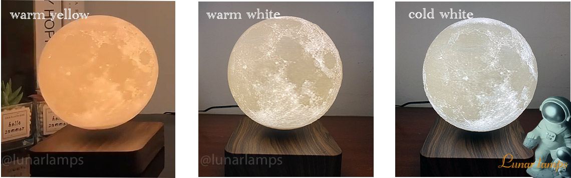 Levitating moon lamp support 3 color to switch