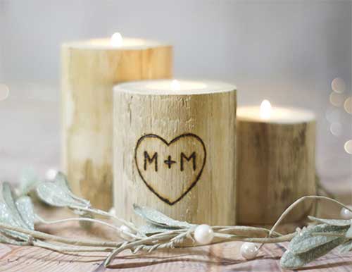  Personalized rustic candle holders