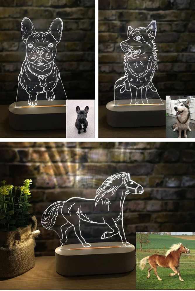 Personalized photo lamp with Pet