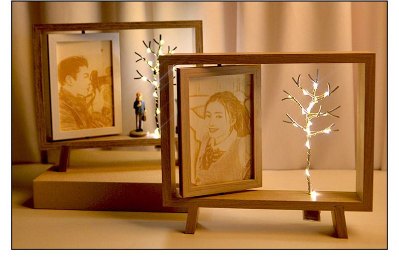 custom woodcut photo frame