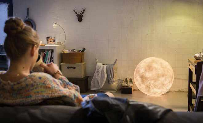 3D moon lamp in home - lunar lamps