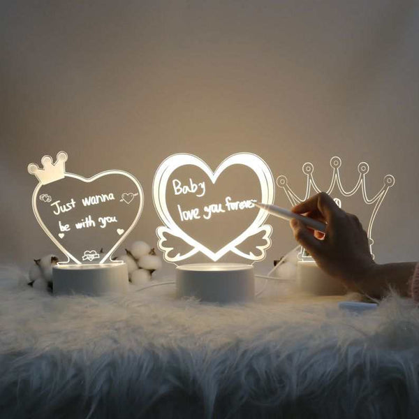 Creative Led Night Light USB Message Note Drawing Board With