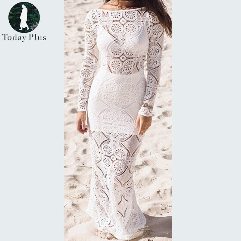 long sleeve lace cover up