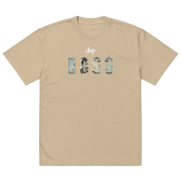 BO$$ oversized faded t-shirt (khaki)