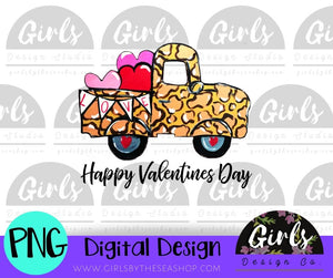 Valentine's Day Leopard Truck DIGITAL FILE-desser, Digital, Digital Design, Digital File, PNG, Sublimation, SVG, Transfer-Shop-Wholesale-Womens-Boutique-Custom-Graphic-Tees-Branding-Gifts