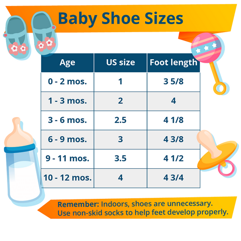 Baby Shoe Chart, In God's Service Store