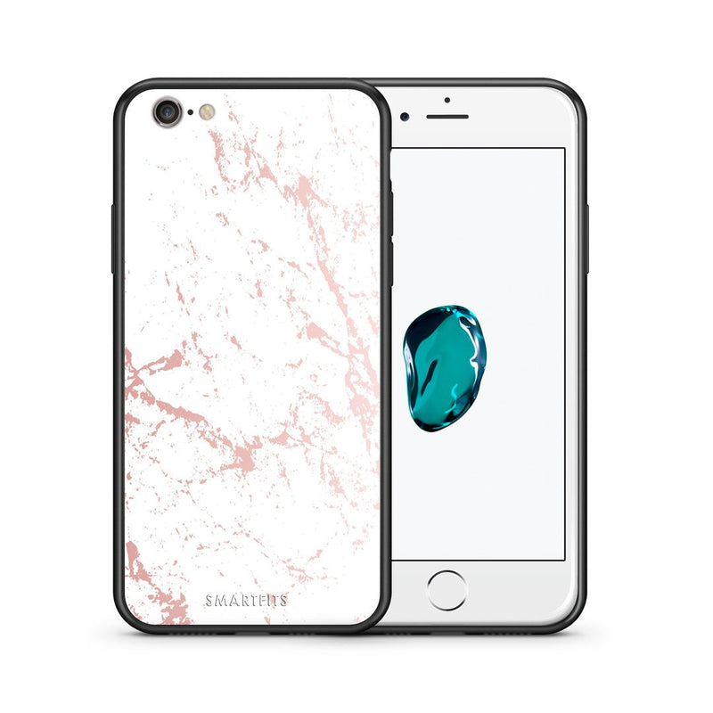 Θήκη iPhone 6/6s Pink Splash Marble από τη Smartfits με σχέδιο στο πίσω μέρος και μαύρο περίβλημα | iPhone 6/6s Pink Splash Marble case with colorful back and black bezels