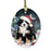 Have a Holly Jolly Christmas Happy Holidays Bernese Mountain Dog Oval Glass Christmas Ornament OGOR48031