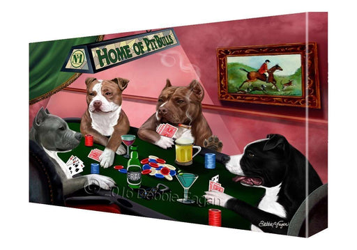 House of Bulldogs Dogs Playing Poker Canvas 11 x 14