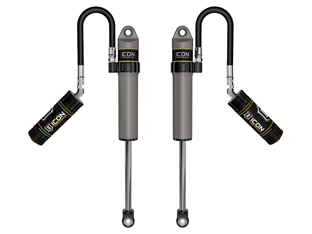 ICON 2020-2023 Jeep Gladiator/2018-2023 Jeep Wrangler JL 2.5" Lift Front V.S. 2.5 Aluminum Series Shock Absorbers Remote Reservoir Pair