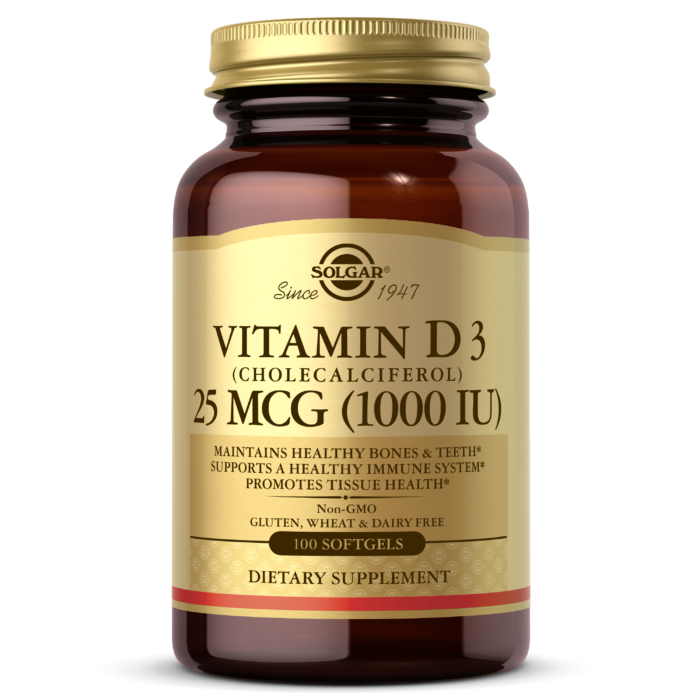 Solgar Vitamin D3 1000 IU 100 Count Softgel