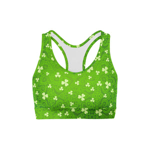 Bright Clovers Back Color Sports Bra