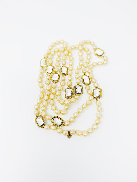 terugvallen In werkelijkheid recorder Chanel Paris 1981 Goossens Infinity Sautoir Pearl and Crystal necklace –  Flower Moon Boutique
