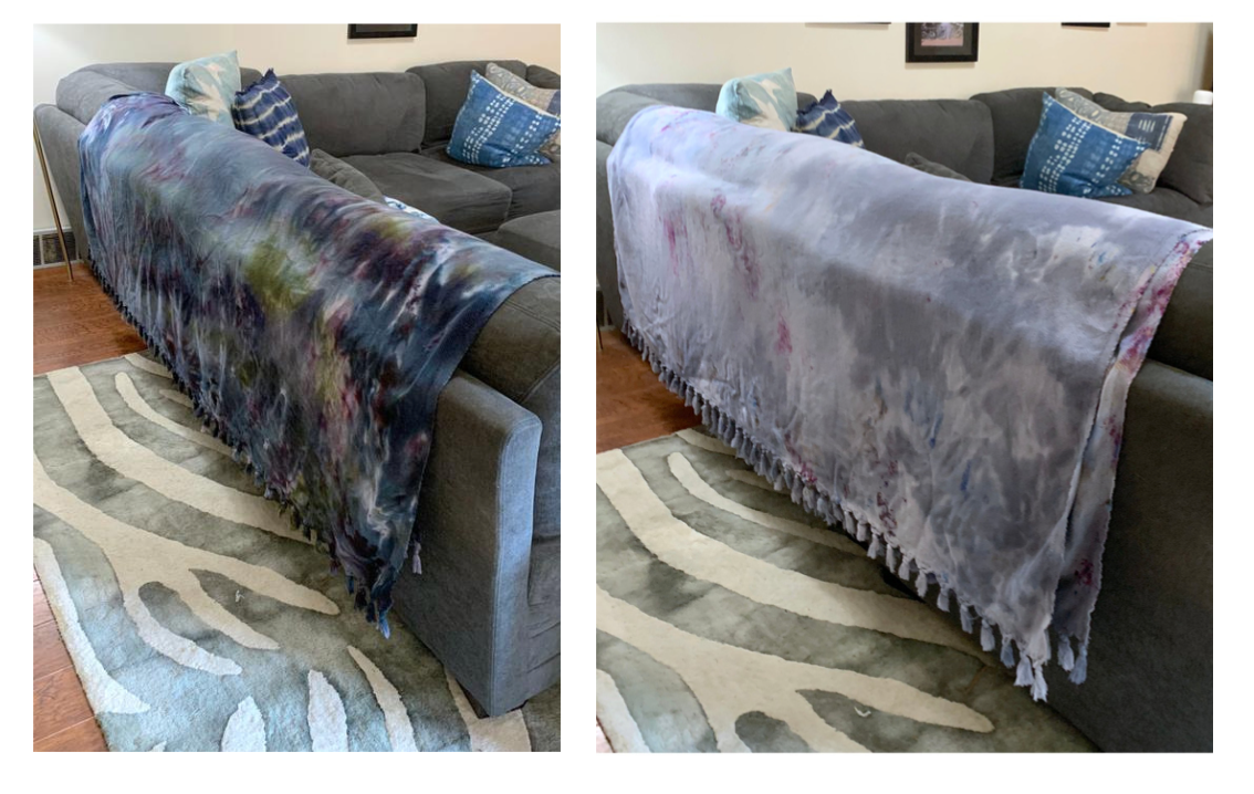 hand dyed oversized cotton blanket by dyetology