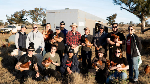 F and B staff trip Farmer Brown group shot