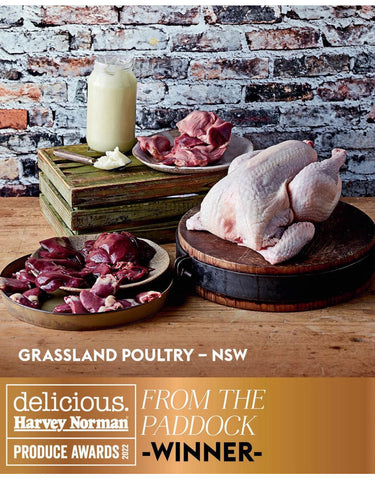 Grassland Poultry Sommerlad chicken 2022 Delicious Produce Awards winner