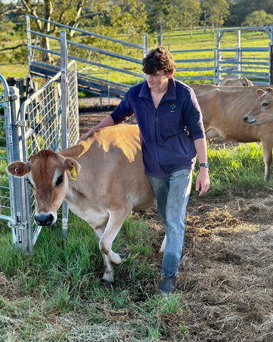 Jimmy Eggert with cow