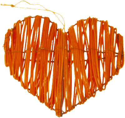 orange heart rattan diy crafts cherry decorations valentines day
