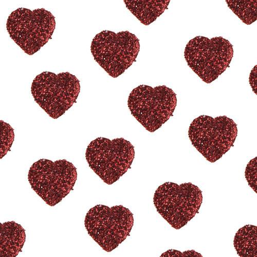 red glitter heart confetti