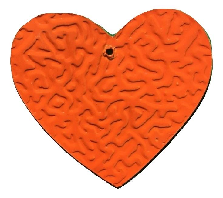 orange tin heart