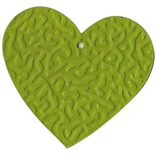 green tin heart
