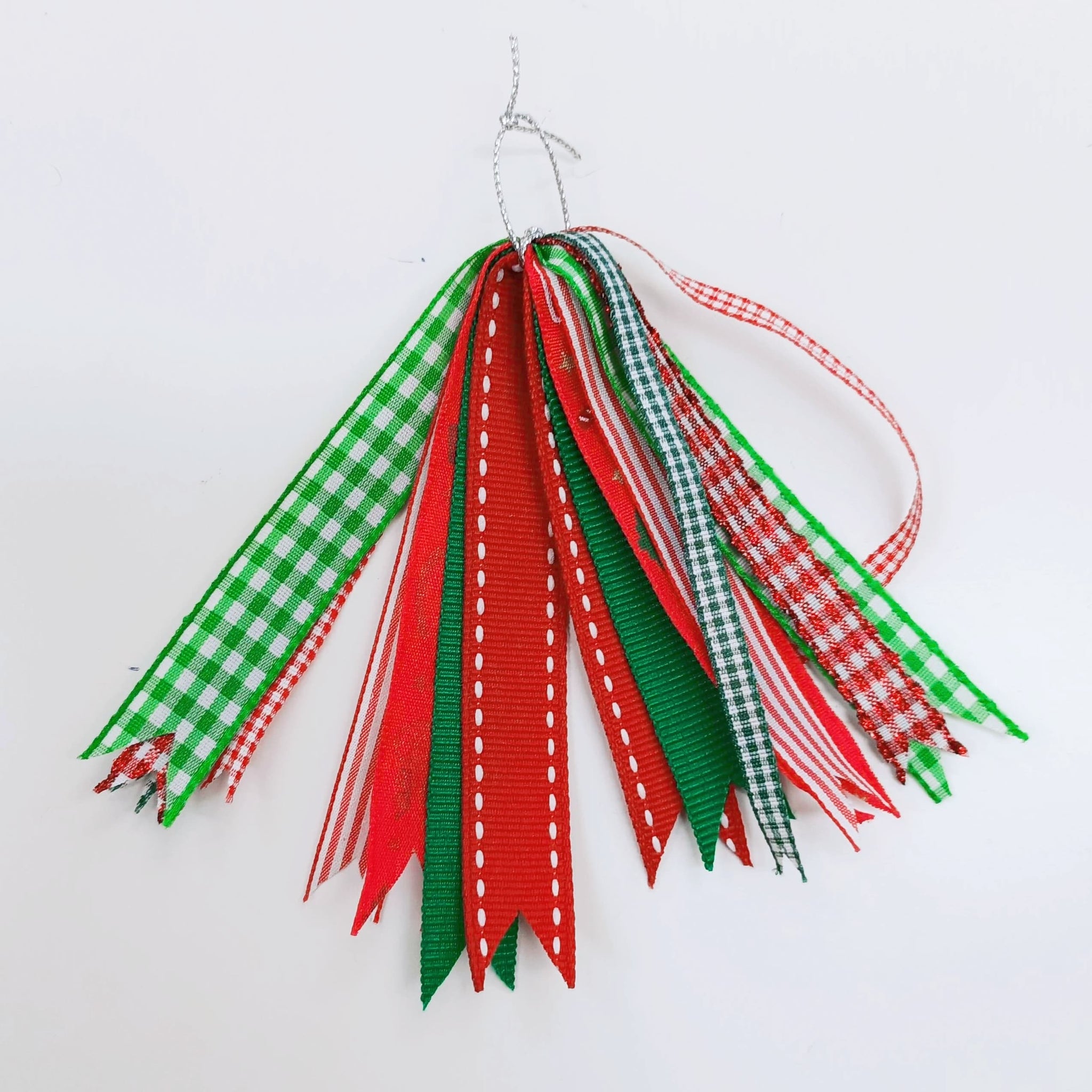Red Green Christmas Ribbon Tassel Key chain