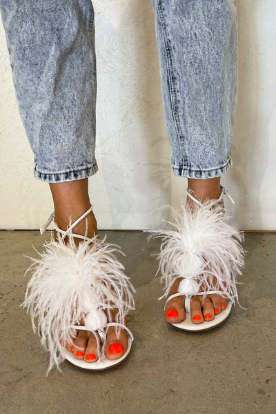 Ostrich Feather Heels in Snow | Mode & Affaire