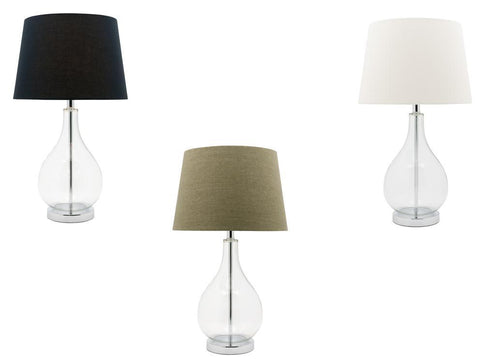 Gina Table Lamp 1L 60W E27 in Black, Green or White Shade 650mm Cougar Lighting