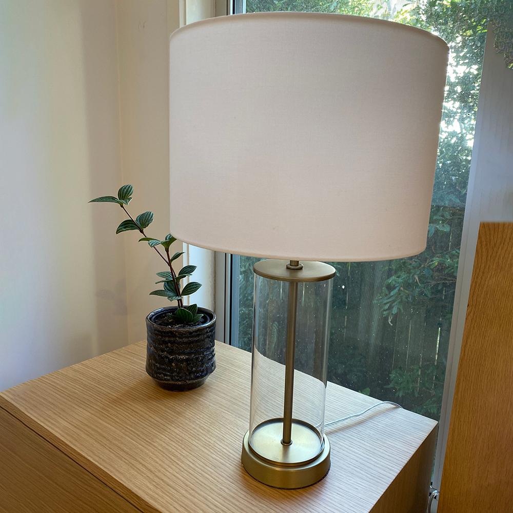 Sonya Table Lamp 1Lt in Aged Brass w/ Clear Glass