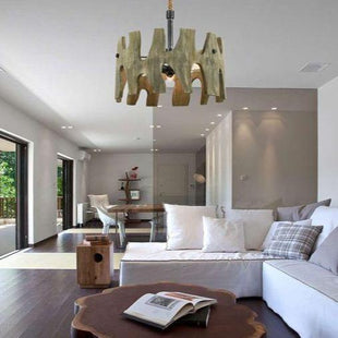 grey wood ceiling light