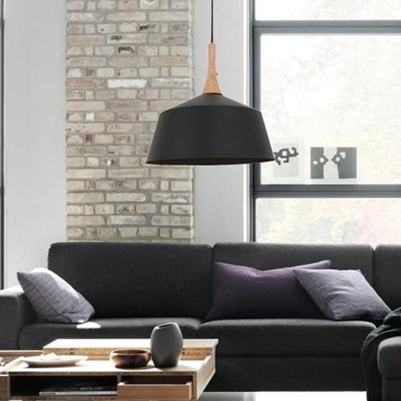 Nordic Angled Dome Pendant Light In Black Or White (Small/Medium/Large)
