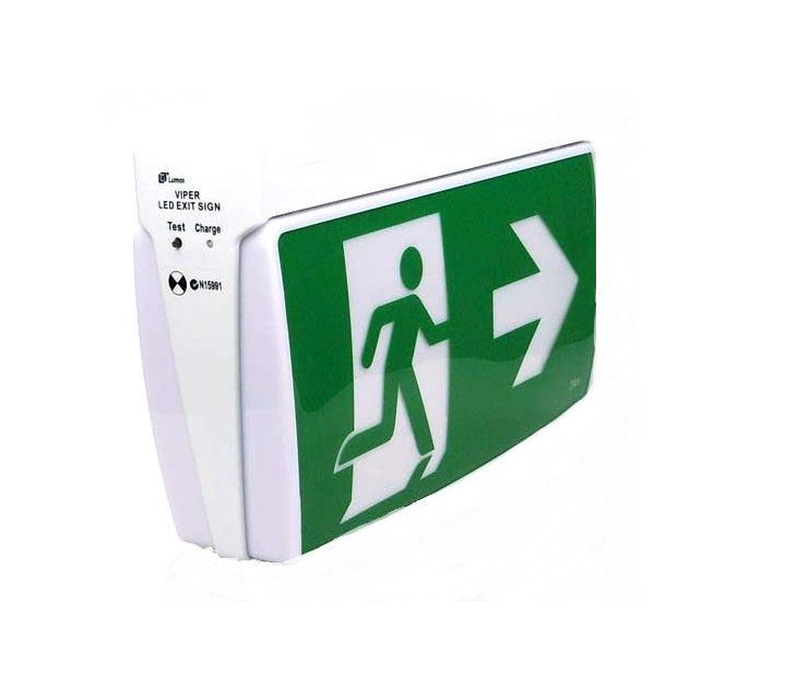 Viper Led Emergency Light Exit Sign Wall Or Ceiling Mounted Lumos Lighting Viper Vp Em A