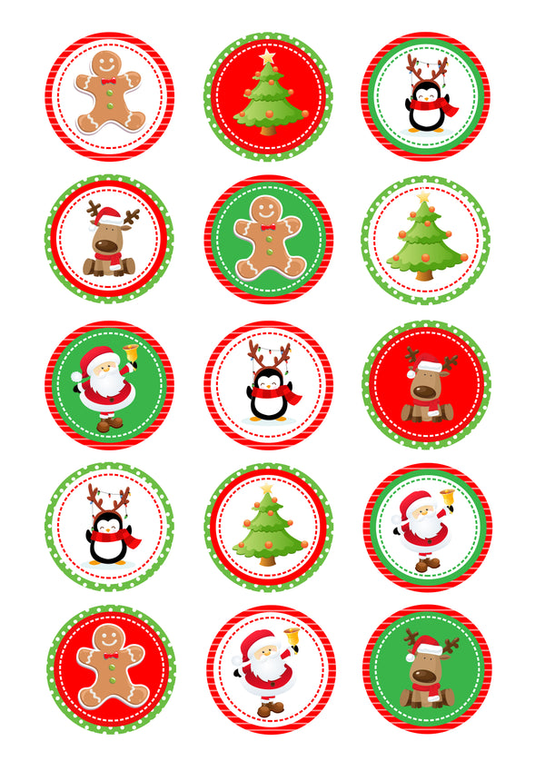 Cupcake and Cookie Wafer Toppers- Christmas Mix - somethingforcake