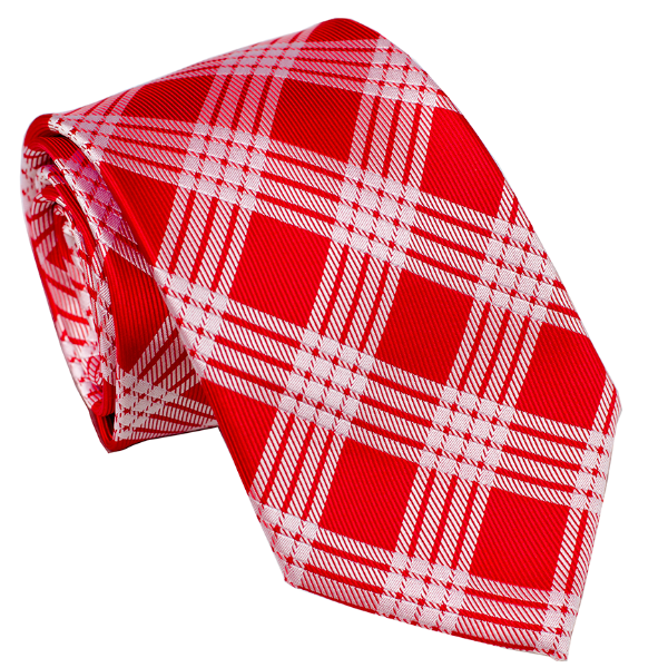 Palaka Red Modern Necktie – Pineapple Palaka