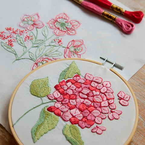 kit bordado flores rosas