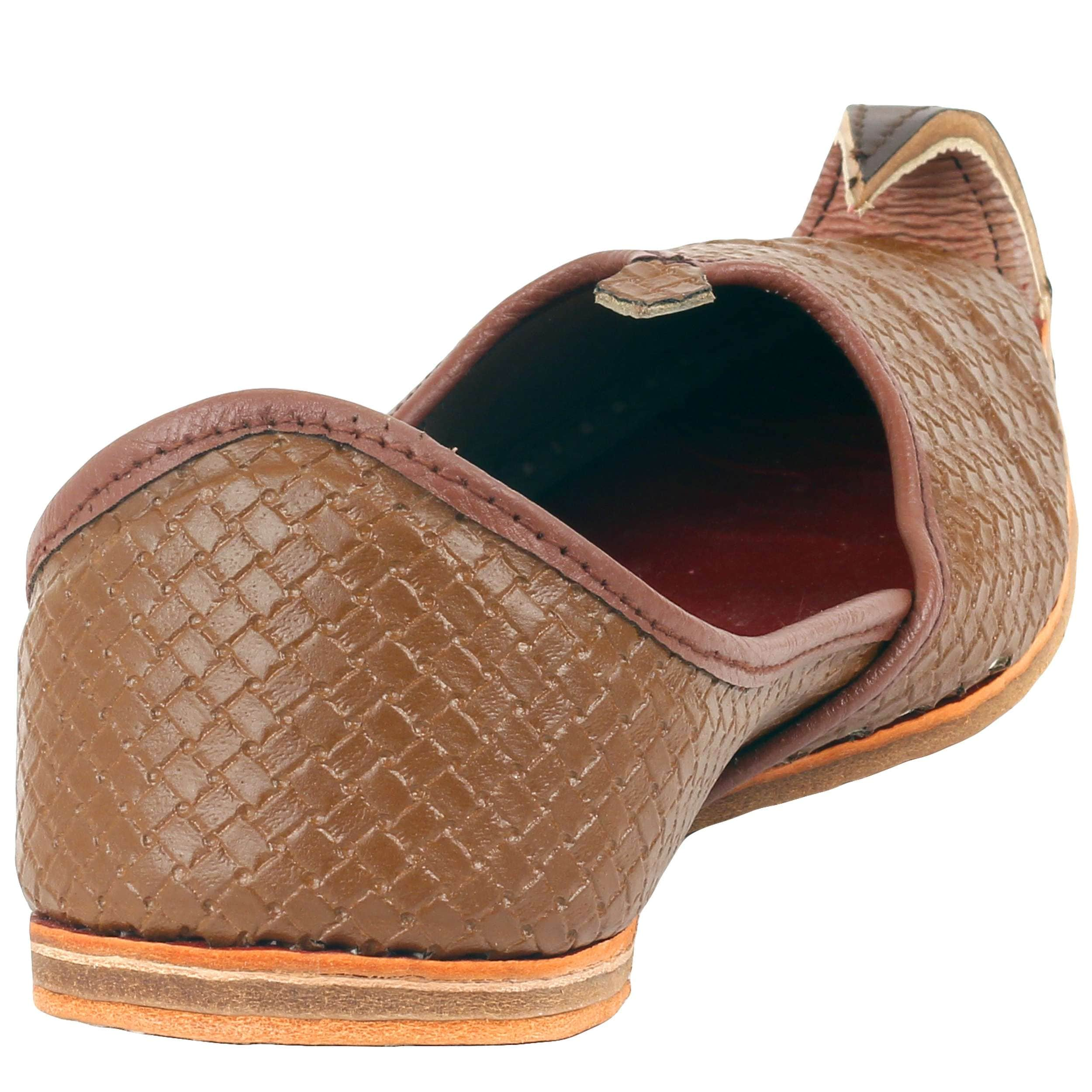 Buy Brown Textured Leather Men's Khussa 