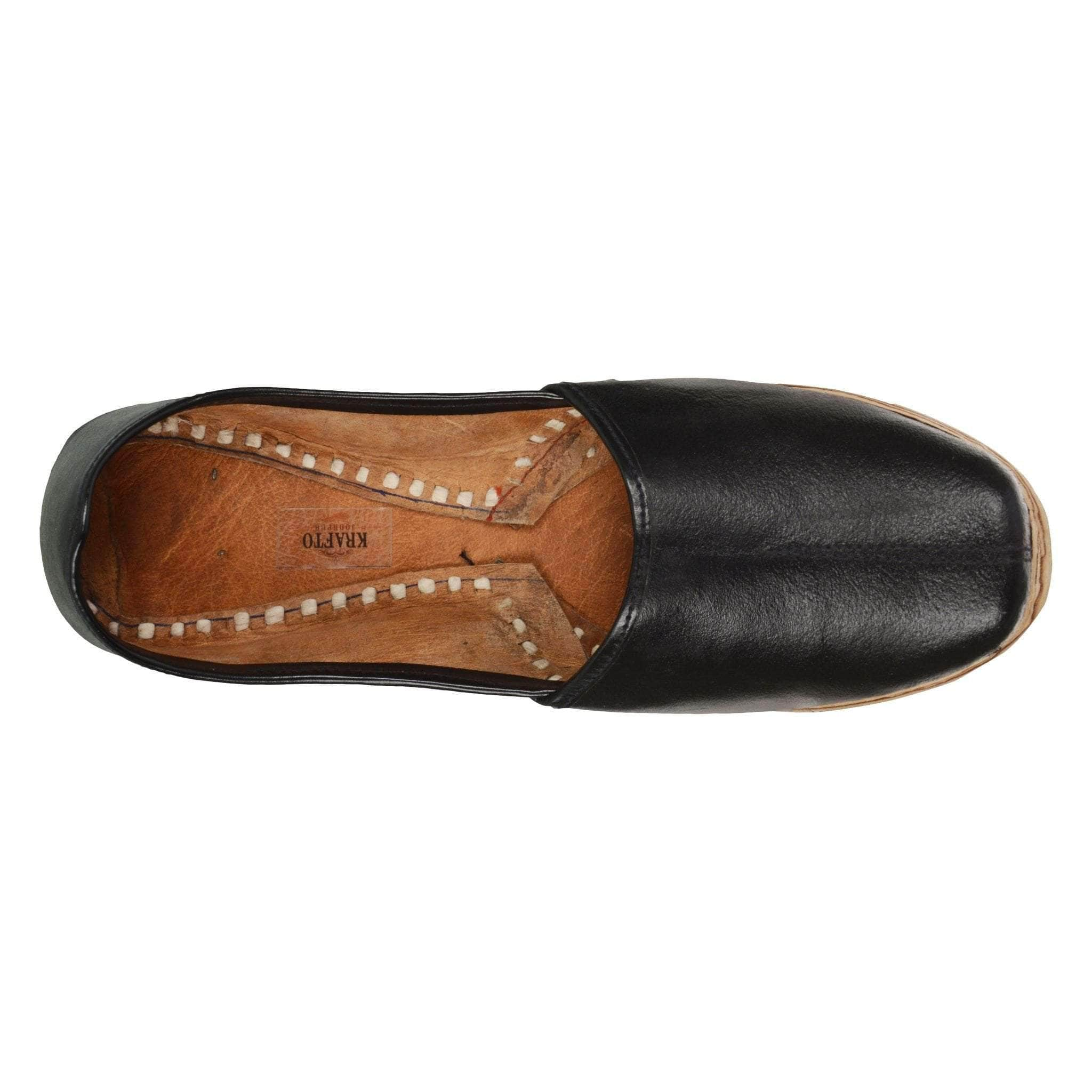 Buy Black Leather Round Men's Punjabi 