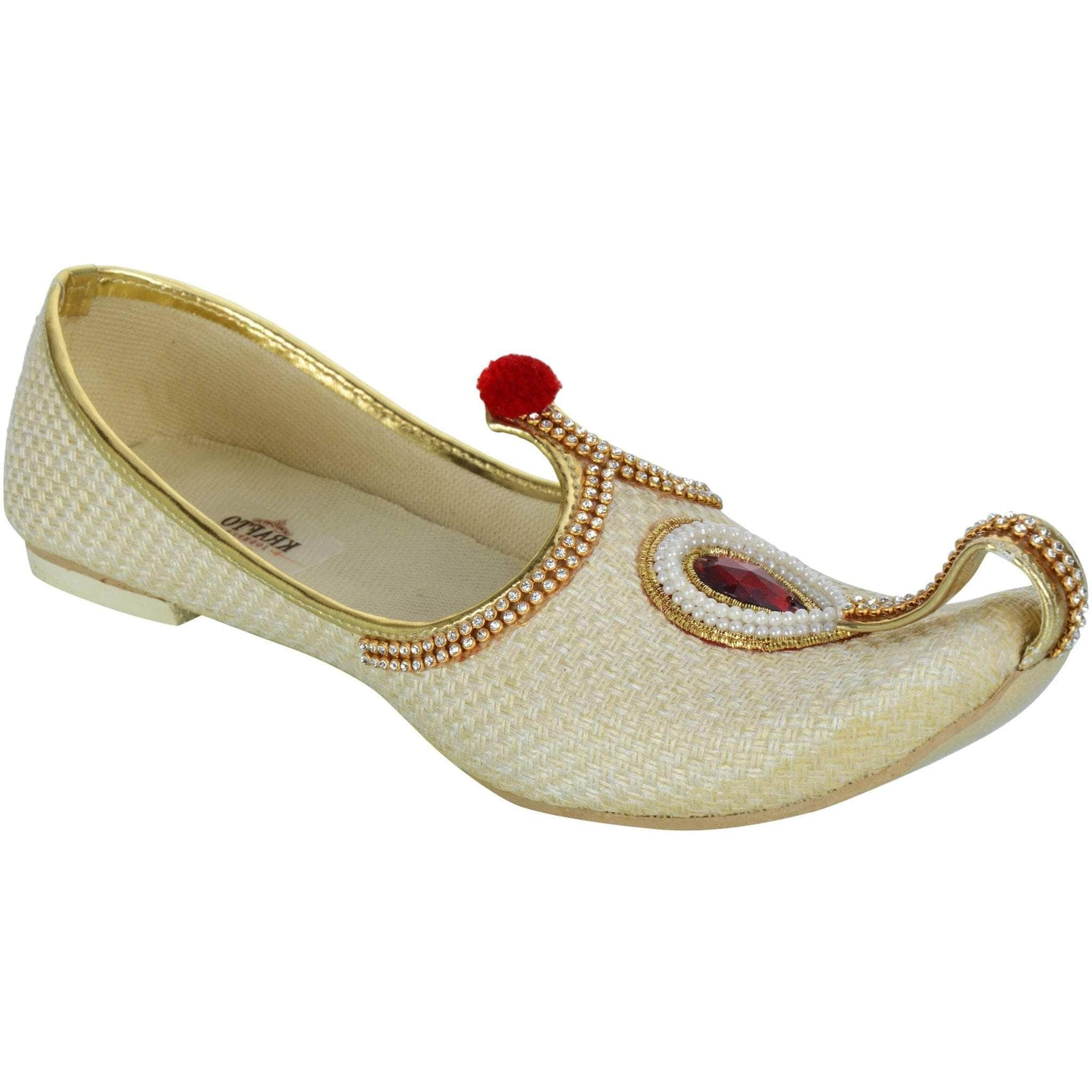 Buy Cream Jute Rhinestone Ruby Men's 