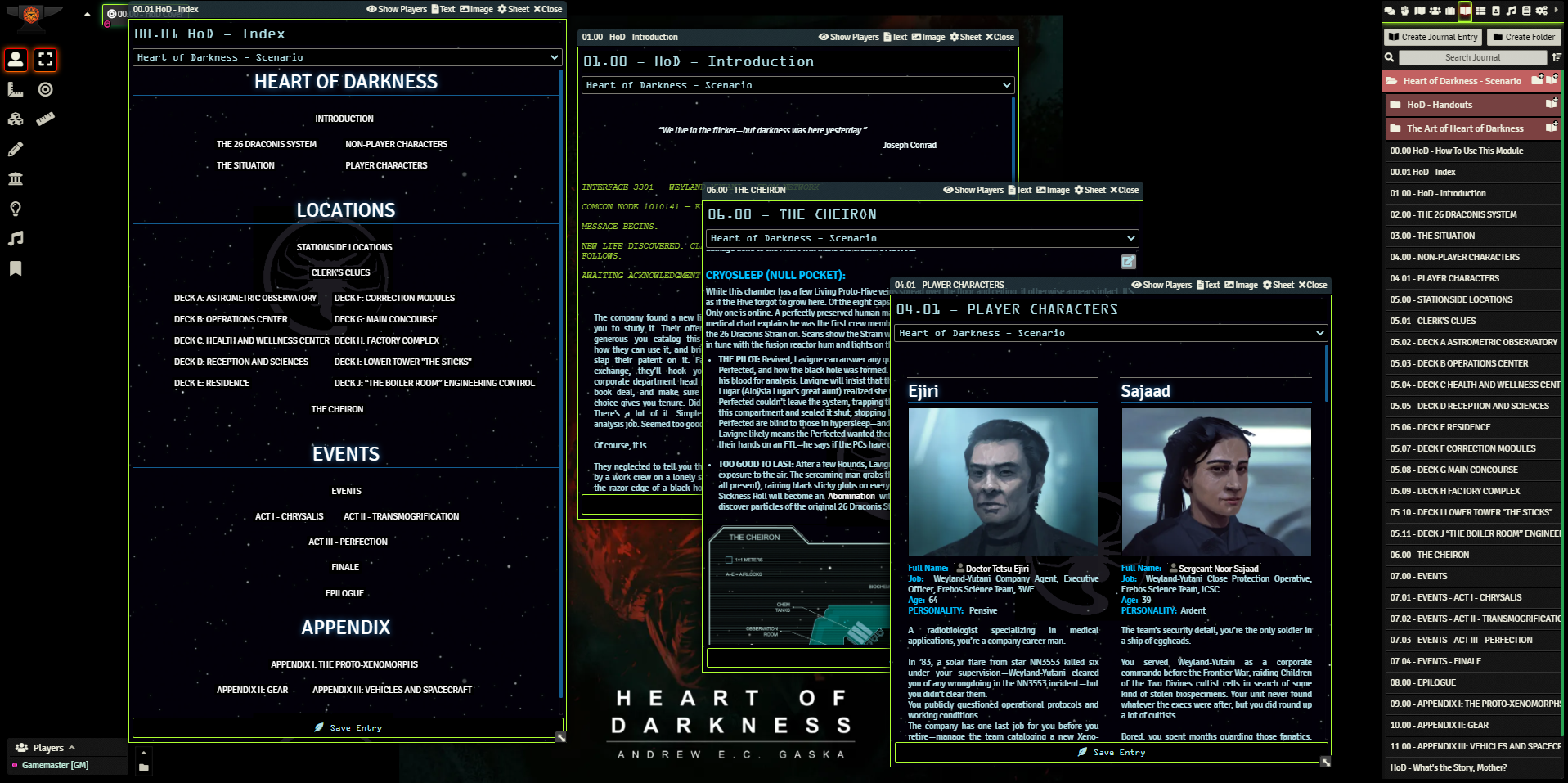 Screenshot of the module in action