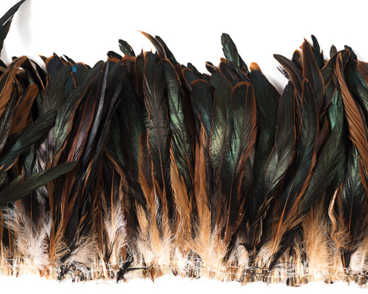 1 Yard Stripped Goose Biot Wing Feather Trims - Black