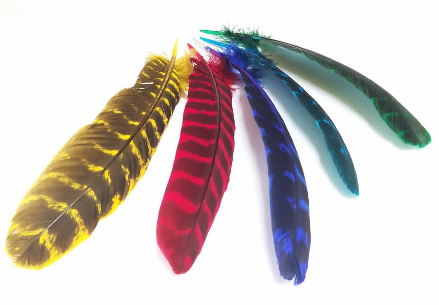 Turkey Feathers, 812", Dyed, per pack of 12 Schuman Feathers