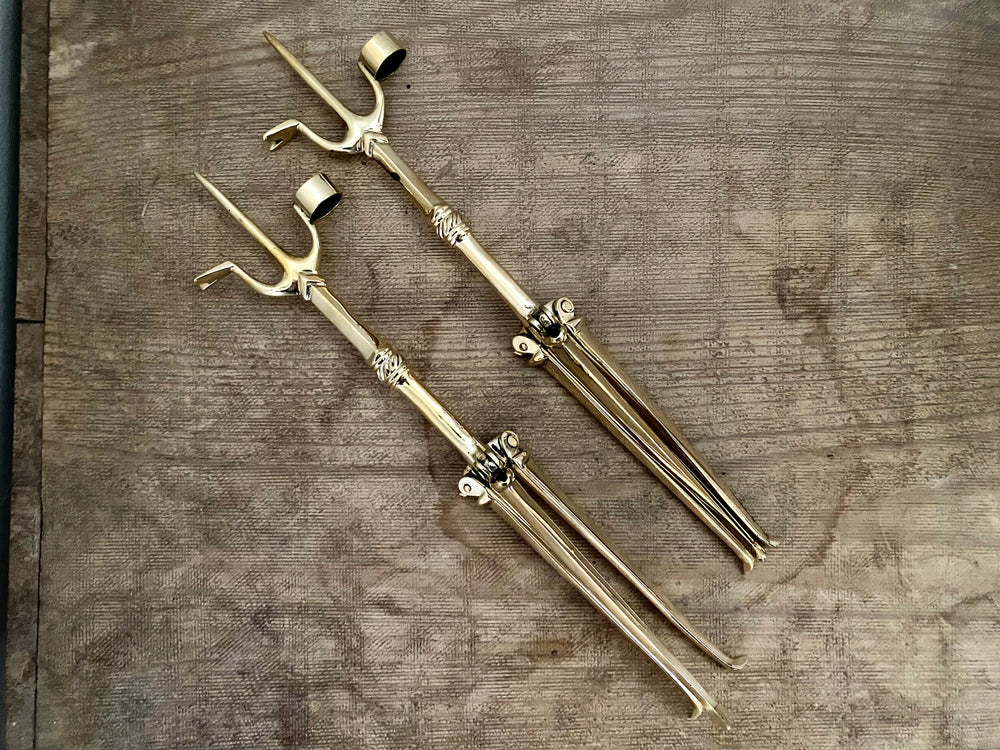 A pair of antique brass pricket candlesticks - Antique Brass & Copper -  Hemswell Antique Centres