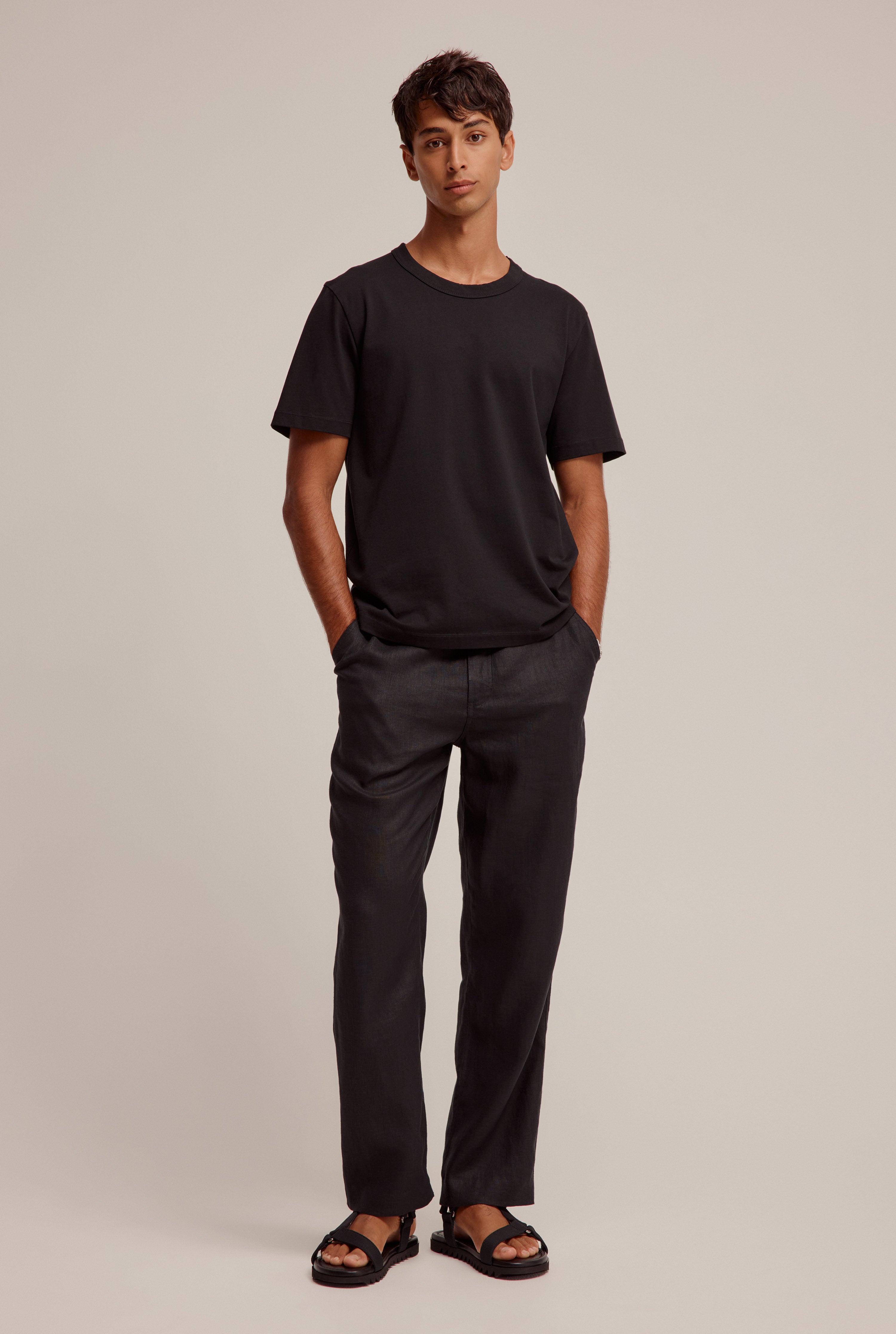 LINEN TROUSER, BLACK