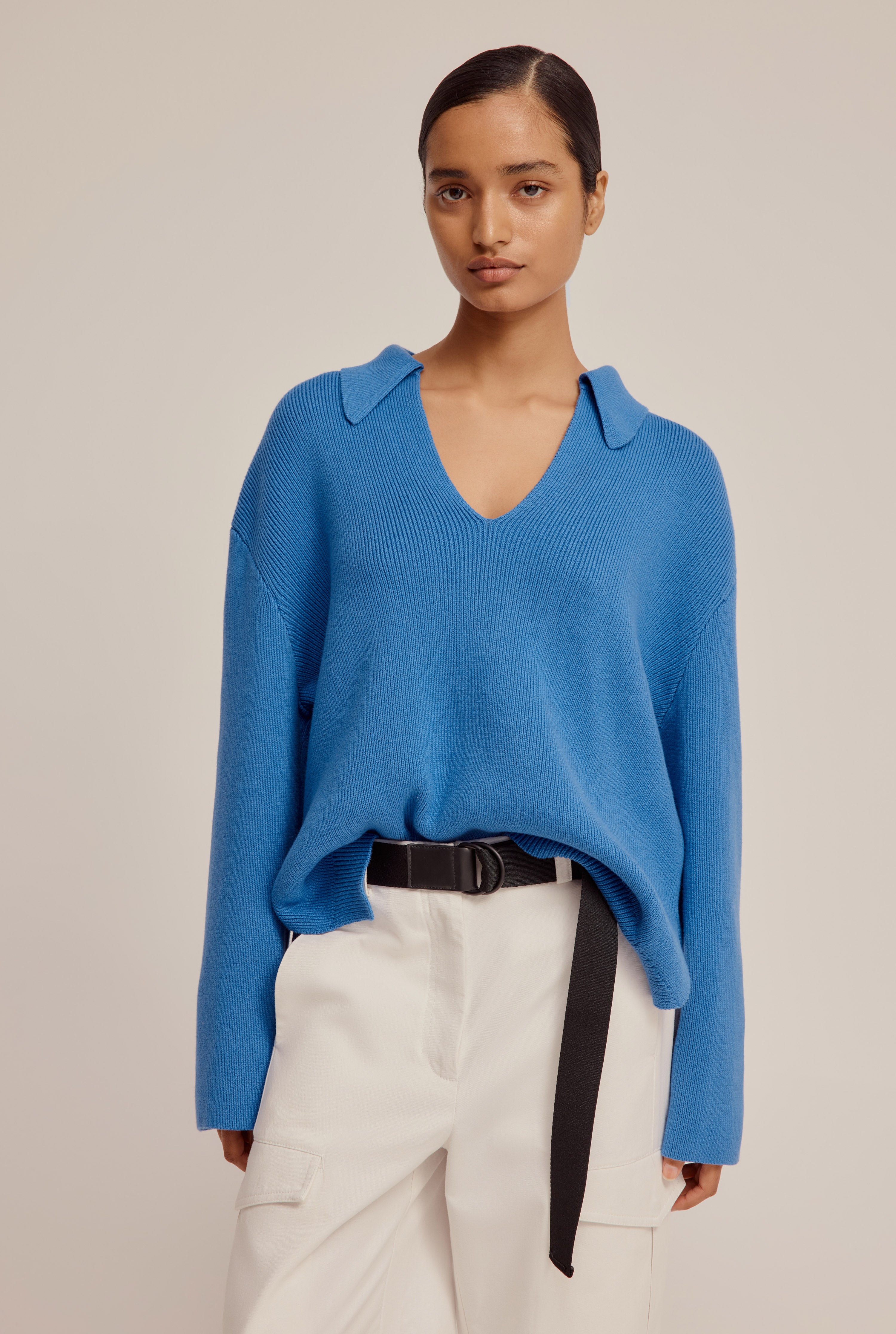 Venroy - Womens Cotton Cashmere Oversized Open Neck Sweater | Venroy ...