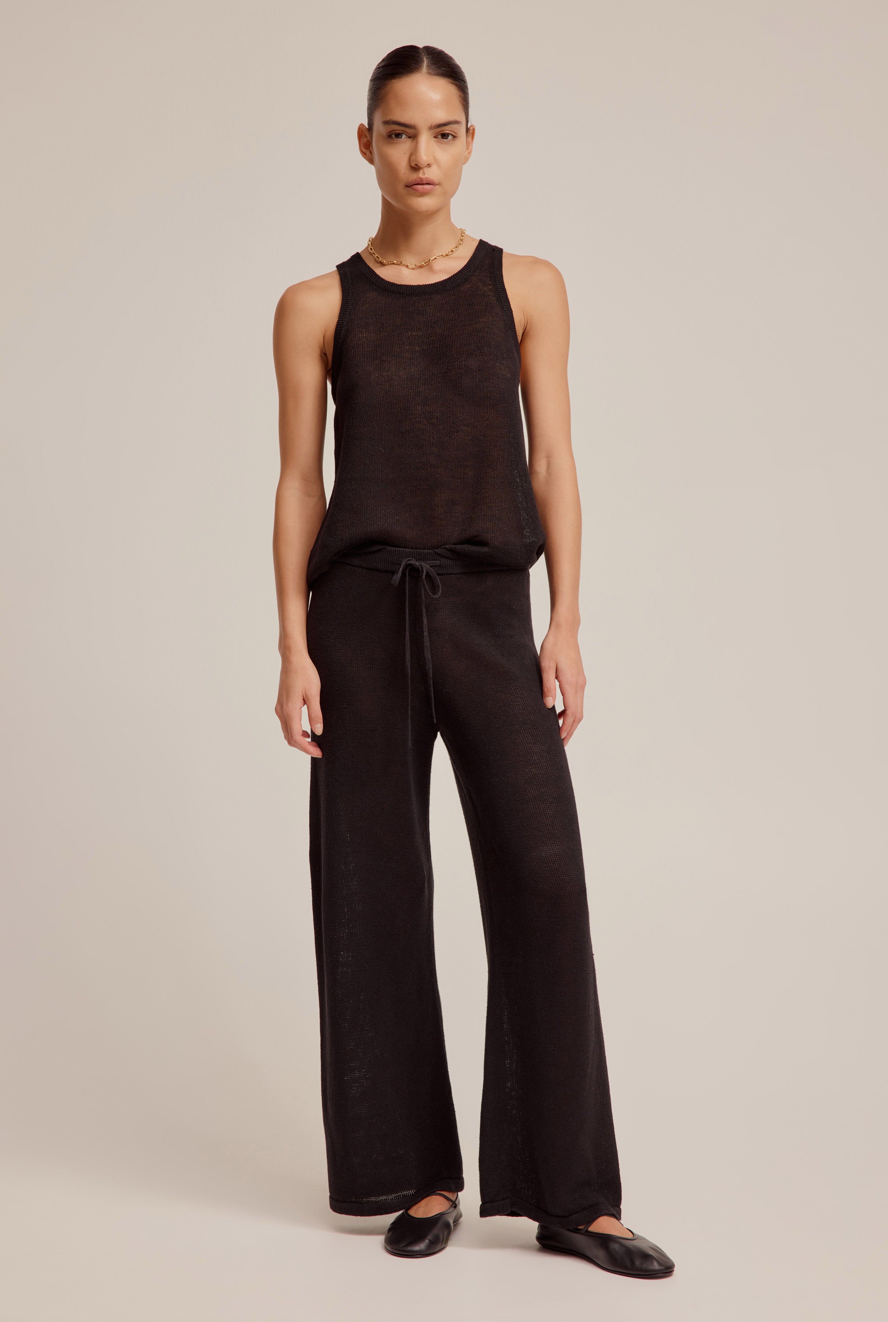 Linen Knitted Pant in Black | Venroy | Premium Leisurewear designed in ...