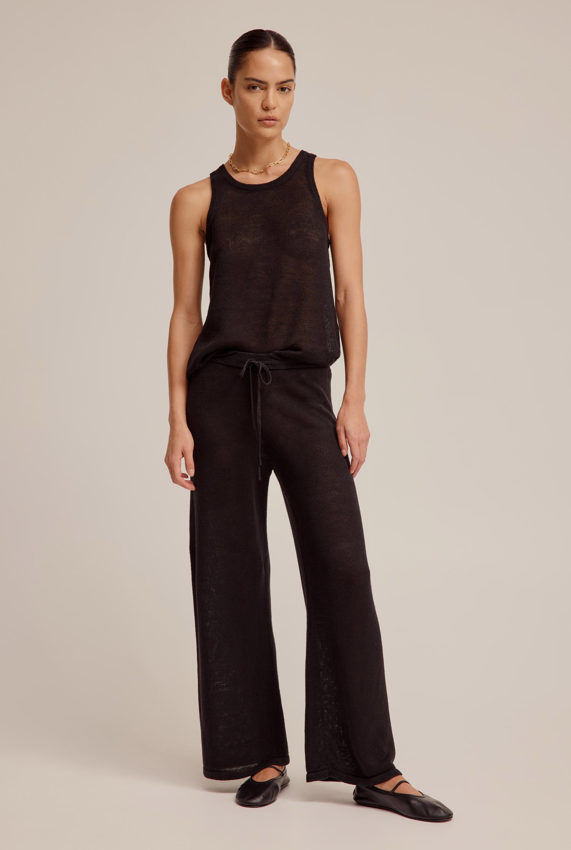 Linen Knitted Pant in Black | Venroy | Premium Leisurewear designed in ...